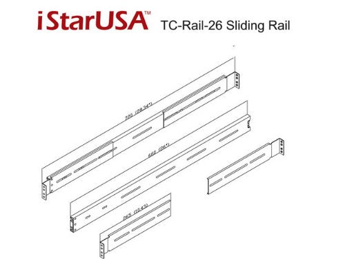 iStarUSA TC-RAIL-26 26-Inch Sliding Rail Kit for Most Rackmount Chassis