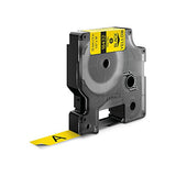 DYMO RhinoPRO Labeller Tape, Vinyl Tape Cassette 1/2" x 18', Box of 1, Black on Yellow (18432)