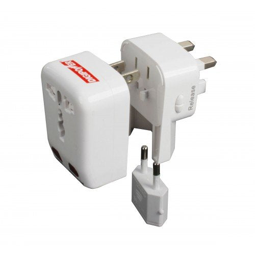 Cellular Innovations ACP-WTA World Travel Adapter with Built-in USB Charger, White
