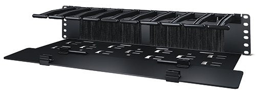 APC Horizontal Cable Manager Deep with Cable Tie-Off Bottom Plate, Single-Sided with Cover Components,Black (AR8603A)
