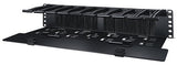 APC Horizontal Cable Manager Deep with Cable Tie-Off Bottom Plate, Single-Sided with Cover Components,Black (AR8603A)