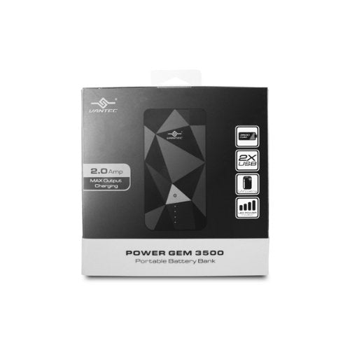 Vantec Power Gem 3500 Power Bank for iPad/iPod, White (VAN-350BB-WH)
