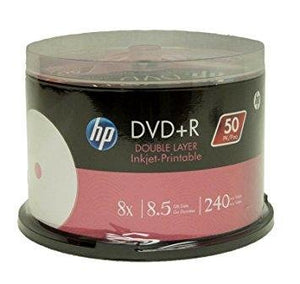Hp DVD+R Dl Double Layer 8X 8.5Gb White Inkjet Printable 50 Pack in Spindle