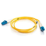 C2G 28758 LC-LC 9/125 OS2 Duplex Single-Mode PVC Fiber Optic Cable, Yellow (9.8 Feet, 3 Meters)