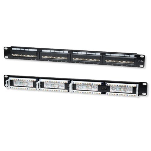 24 Port Cat5e Angled Patch Panel - 1u