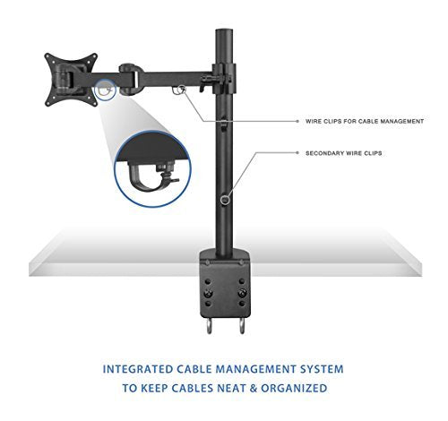 Mount-It! Single Monitor Desk Mount Arm, VESA Compatible Universal Desk Stand (MI-751)