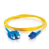 C2G 37467 OS2 Fiber Optic Cable - LC-SC 9/125 Duplex Single-Mode PVC Fiber Cable, Yellow (13.1 Feet, 4 Meters)