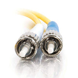 C2G 29951 OS2 Fiber Optic Cable - ST-ST 9/125 Duplex Single-Mode PVC Fiber Cable, Yellow (3.3 Feet, 1 Meter)