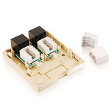C2G 03836 2-Port Cat5e Surface Mount Box, Ivory