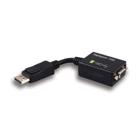 Techly IADAP DSP-250 Display Port to VGA Adapter M/F, Black