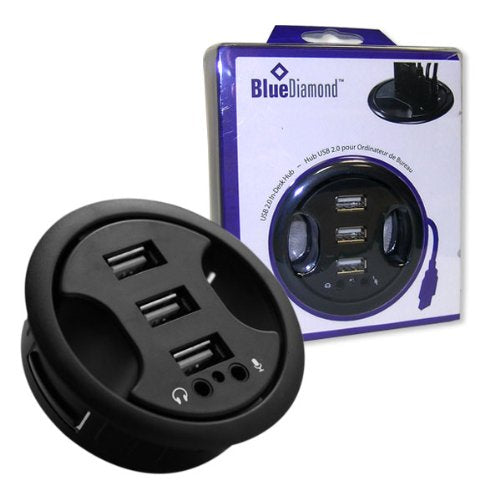 USB 2.0 In-Desk Hub - 3 port, 2 inch