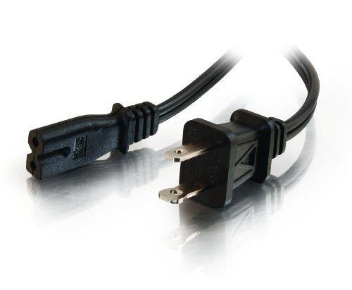 C2G 27399 18 AWG 2-Slot Polarized Power Cord (NEMA 1-15P to IEC320C7) TAA Compliant (6 Feet, 1.82 Meters)