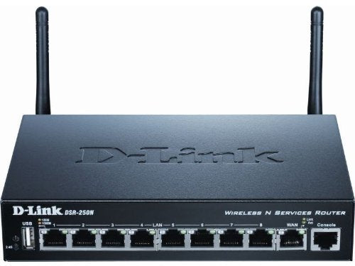 D-LINK Wireless N SSL VPN Router, 8-Gigabit Ports, 1 WAN (DSR-250N)