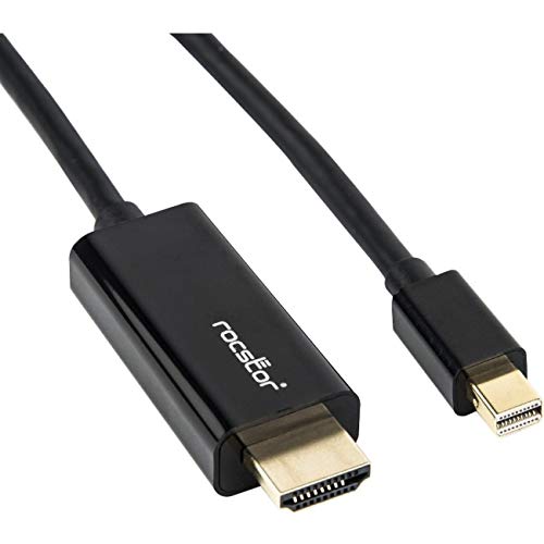 Rocstor Y10C195-B1 Premium Mini DisplayPort to HDMI Cable - 3 ft. (1m) - 4K/2K - for MacBook, MacBook Pro, MacBook Air, Mac Mini, Ultrabook, Projector, Black