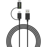 DIGIPOWER Digipower 2-in-1 Charge and Sync Cable: USB-C/Micro USB to USB-A
