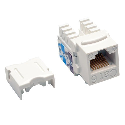 Tripp Lite Cat6 Cat5e 110 Style Punch Down Keystone Jack, White, 25-Pack (N238-025-WH)