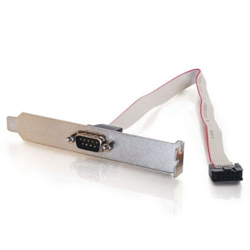C2G 09480 DB9 Male Serial RS232 Add-A-Port Adapter with Bracket, Gray
