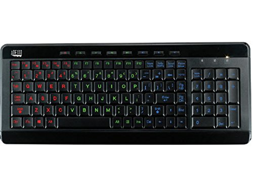 Adesso AKB-120EB - SlimTouch 120 3-Color Illuminated Compact Multimedia Keyboard