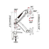 Gas Spring Desk Mount - 15-27 - Black