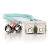 C2G 36111 OM3 Fiber Optic Cable - SC-ST 10Gb 50/125 Duplex Multimode PVC Fiber Cable, Aqua (3.3 Feet, 1 Meter)