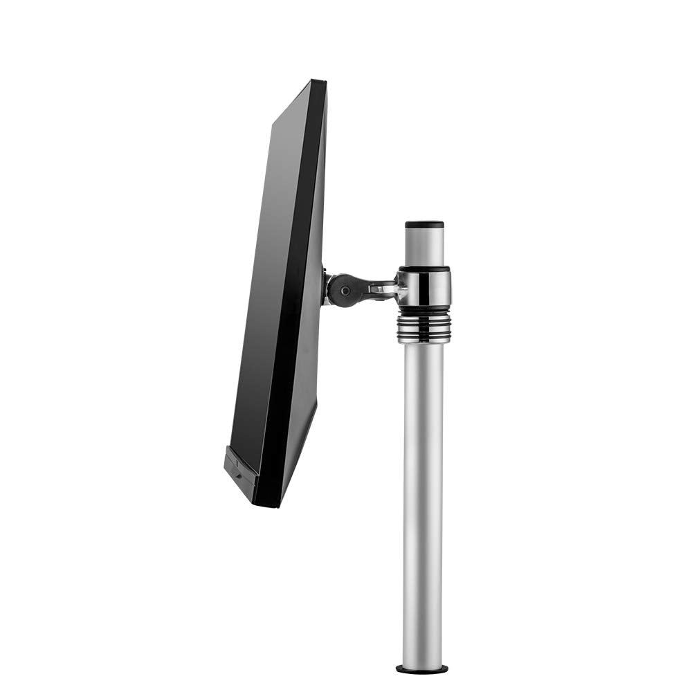 Atdec Single Monitor Desk Mount, Space Saving Design, Supports 17.6 lbs, Full Motion Arm, Vesa, Clamp Or Bolt Through, Silver Aluminum (AF-M-P)