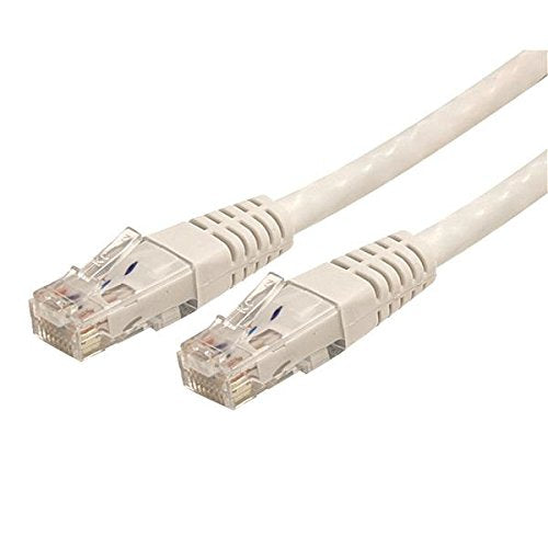 Cat6 Ethernet Cable - 8 ft - White - Patch Cable - Molded Cat6 Cable - Short Network Cable - Ethernet Cord - Cat 6 Cable - 8ft