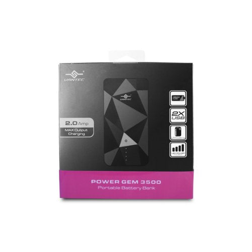 Vantec Power Gem 3500 Power Bank for iPad/iPod, Pink (VAN-350BB-PK)