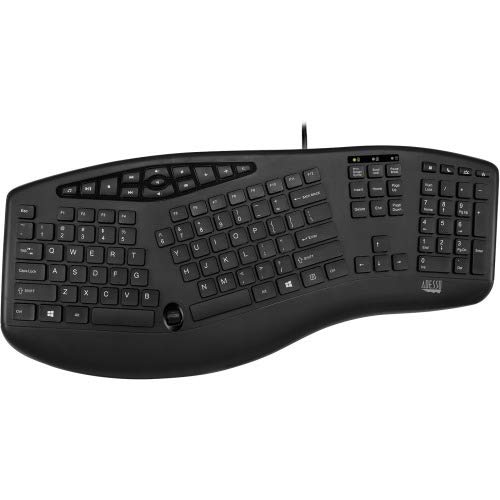 Adesso Akb-160UB Truform Media 160 Ergonomic Desktop Keyboard, Black