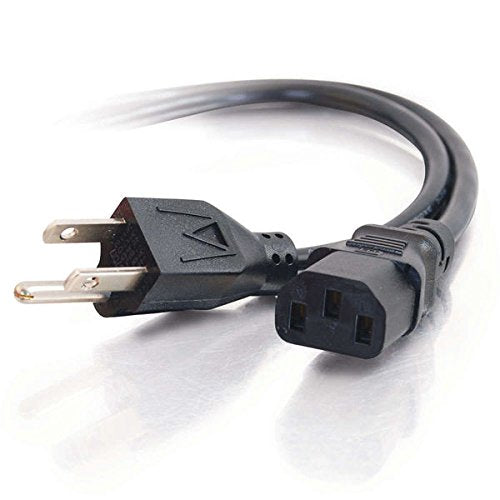 C2G 29925 16 AWG Universal Power Cord - NEMA 5-15P to IEC320C13, TAA Compliant, Black (2 Feet, 0.60 Meters)