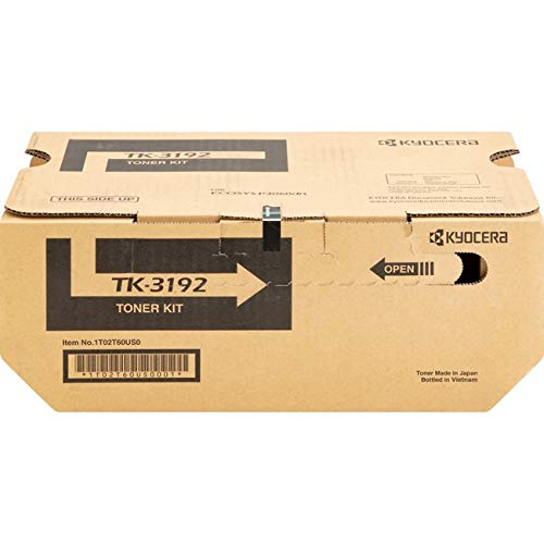 Kyocera 1T02T60US0 Model TK-3192 Black Toner Cartridge Compatible with ECOSYS P3060dn Monochrome Printers, Genuine Kyocera, Up to 25000 Pages Yield