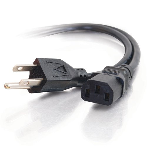 C2G 24240 18 AWG Universal Power Cord - NEMA 5-15P to IEC320C13, Black (1 Foot, 0.30 Meters)