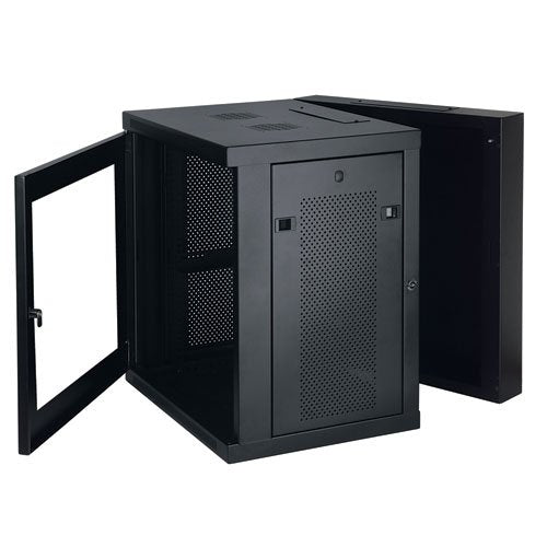 Tripp Lite SRW12USG 12U Wall Mount Rack Enclosure Cabinet with Plexiglass Front Door (Black)