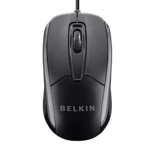 Belkin 3-Button Wired USB Optical Mouse with 5-Foot Cord, Compatible with PCs, Macs, Desktops and Laptops