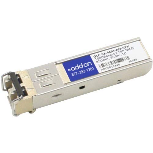 Add-On Computer Products AddOn 5-Pack of Cisco GLC-SX-mm Compatible TAA Compliant 1000Base-SX SFP Transceiver (MMF, 850Nm, 550M, LC)