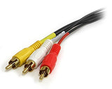 StarTech.com RCA3N1HQ6 Composite Video Cable with Stereo Audio RCA-M/M - 6-Feet