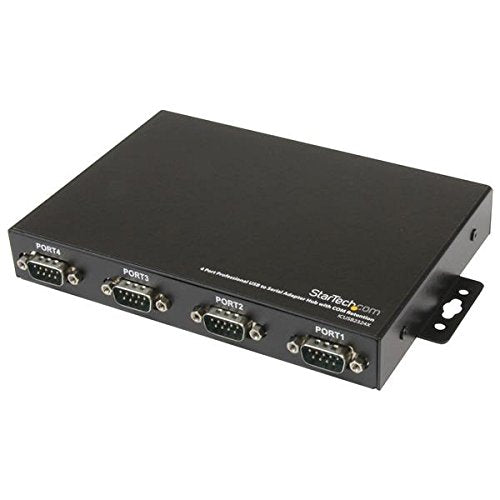 2V07327 - StarTech.com 4 Port Wall Mountable USB to Serial Adapter Hub with COM Retention