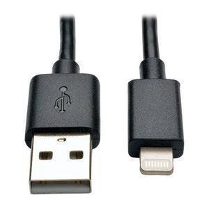 Tripp Lite Apple MFI Certified 10" Lightning to USB Cable Sync Charge iPhone/iPod/iPad, Black (M100-10N-BK)