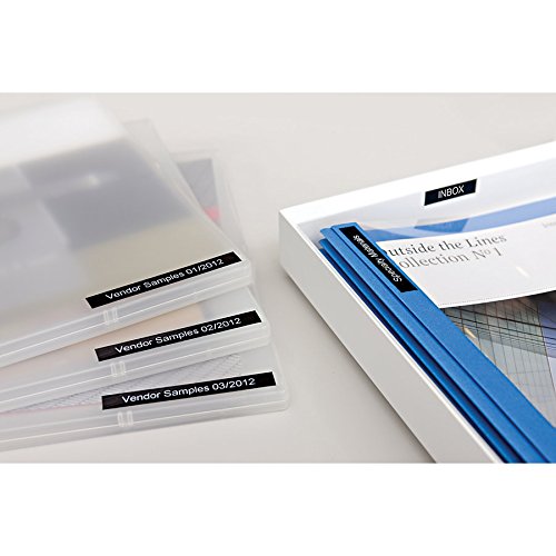 DYMO Standard D1 Labeling Tape for LabelManager Label Makers, White print on Black tape, 1'' W x 23' L, 1 cartridge (53721)