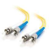 C2G 29951 OS2 Fiber Optic Cable - ST-ST 9/125 Duplex Single-Mode PVC Fiber Cable, Yellow (3.3 Feet, 1 Meter)