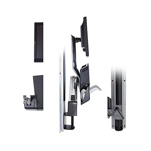 Styleview Sit-Stand Combo Arm with Worksurface, Small CPU Holder