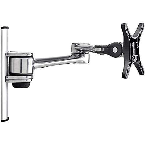 ATDEC Single Monitor Wall Mount, Space Saving Design, Supports 17.6 lbs, Full Motion arm, VESA, Cable Managemen, Silver Aluminum (Af-at-W)
