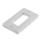 C2G 40345 Decorative One Cutout Single Gang Wall Plate, White