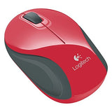 Logitech M187 Optical Wireless Radio Frequency USB Mouse, Red (910-002727)