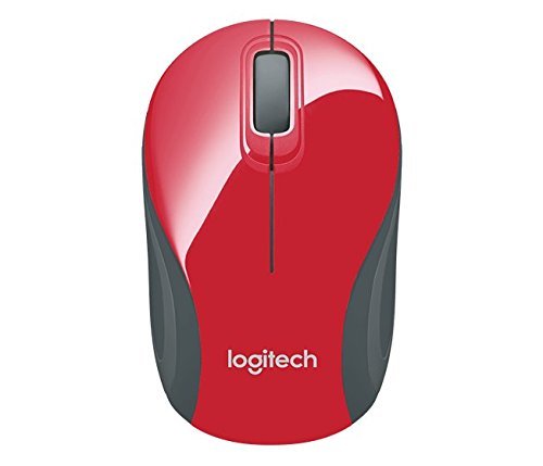 Logitech M187 Optical Wireless Radio Frequency USB Mouse, Red (910-002727)