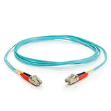 C2g 15m Lc-lc 10gb 50/125 Om3 Duplex Multimode Pvc Fiber Optic Cable - Aqua - Fiber Optic For Netwo