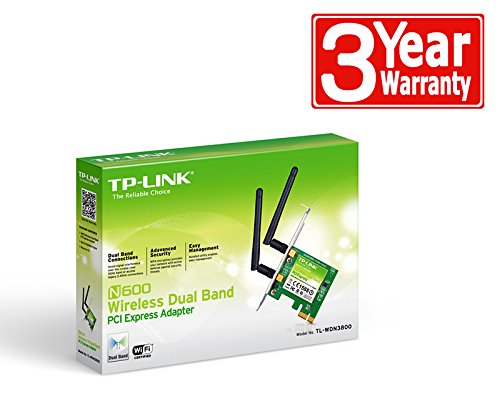 TP-LINK TL-WDN3800 Dual Band Wireless N600 PCI Express Adapter, 2.4GHz 300Mbps/5Ghz 300Mbps, Include Low-Profile Bracket