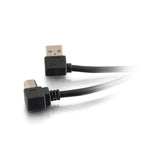C2G 28111 USB Cable - USB 2.0 Right Angle A Male to B Male Cable, Black (9.8 Feet, 3 Meters)
