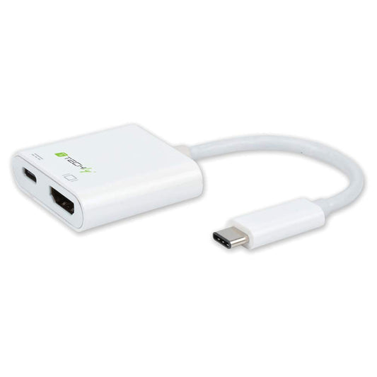 TECHLY iadap usb31-hu31 USB Type C HDMI/USB C White Cable Adapter - (USB Cable Adapter Type C, HDMI/USB C, Male/Female, 0.15 m, White)