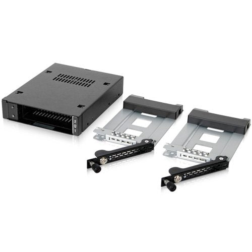 ICY DOCK MB492SKL-B Tough Armor EX Industrial Rugged Full Metal 2X 2.5 SATA/SAS HDD & SSD Mobile Rack for External 3.5" Drive Bay, Black