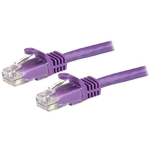 Startech N6PATCH5PL Cat 6 Snagless Ethernet 5' Patch Cable CAT 6 RJ-45 M/M, Purple